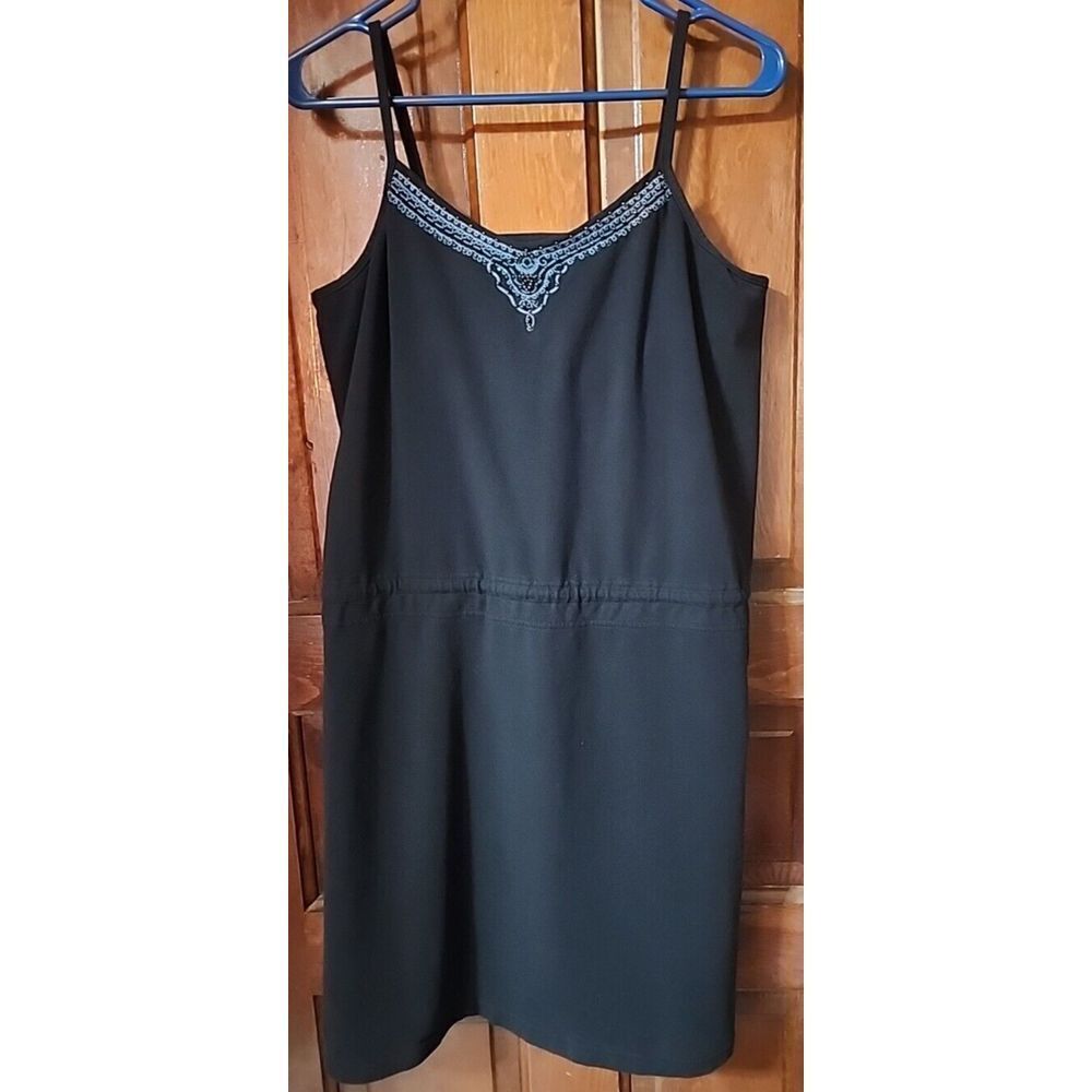 Size L Black Strap Dress Seed Bead And Embroidery Route 66 Authentic
